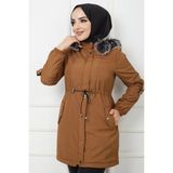 Vibeys Collection Taba Içi Kürkü ve Su Geçirmez Bayan Kışlık Mont&kaban - 42