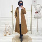 Vibeys Collection Taba Içi Leopar Desenli ve Kendinden Astarlı Su Geçirmez Kadın Trençkot - 48