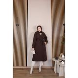 Vibeys Moda Keten Kumaş Su Geçirmez Astarlı Ve Kemerli Araboy Kadın Trençkot