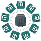 Vibit Makita 18 V lityum iyon piller için 10'lu paket akü tutucu, duvara monte pil düzenleyici, ağır hizmet tipi pil depolama montaj iskelesi tutucu, atölye, minibüs rafı, alet kutusu için