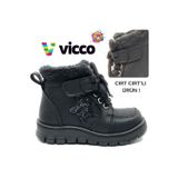 Vicco 946.P25K433 Punto Patik Siyah-Beyaz Kız Çocuk Bot
