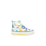 VİCCO Ada Desenli Erkek Bebek Sneaker (Beyaz/Saks Mavi, 25 Numara)