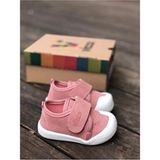 Vicco Anka Pembe Anatomik Esnek İlk Adım Ayakkabısı Kadın Düz Taban Kumaş Malzeme ile Rahat Kullanım - Pudra