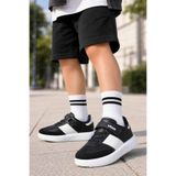 Vicco Çocuk Siyah Beyaz Spor Ayakkabı Cırt Cırtlı Günlük Sneaker Okul Ayakkabısı