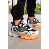 Vicco Çocuk Siyah Işıklı Spor Ayakkabı Çevirmeli Bağcık Kalın Taban Günlük Sneaker