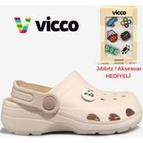 Vicco Didim Jıbbıtz Aksesuar Hediyeli Ortopedik Unisex Çocuk Terlik - Bej