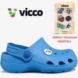 Vicco Didim Jıbbıtz Aksesuar Hediyeli Ortopedik Unisex Çocuk Terlik Mavi