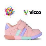 Vicco Heika Ortopedik Tabanlı Unisex İlk Adım Bebek Çocuk Spor Ayakkabı Pudra Renkli Desenli - Pembe