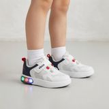 Vicco Işıklı Hafif Ortopedik Iç Taban Ayak Destekli Rahat/konforlu Fileli Çocuk Sneaker Spor Ayakkabı - Beyaz - Lacivert