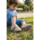 Vicco Kolay Giyilebilen Cırt Cırtlı Unisex Kız-Erkek Çocuk Spor Ayakkabı - Bej