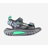 Vicco Konan Desenli Erkek Çocuk Siyah Sandalet