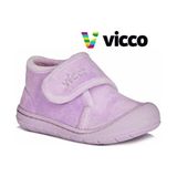 Vicco Ortopedik Çocuk Panduf Spor Ayakkabı Kadın Lila Suni Deri Düz Taban