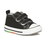 Vicco Pino Işıklı Çocuk Spor Ayakkabı Siyah Keten Unisex 2 cm Düz Taban ile Günlük Kullanım