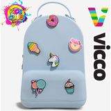 Vicco Pvc Mini Boy Çocuk Plaj Çantası Kreş Çantası Sırt Çantası Okul Çantası Unisex Çanta - Mavi