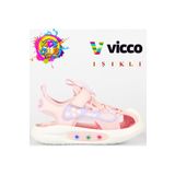 Vicco Rocket Ilk Adım Bebek Ortopedik Işıklı Çocuk Spor Sandalet Pudra
