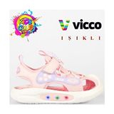Vicco Rocket Işıklı Ortopedik Çocuk Spor Sandalet Kız Çocuk İçin Eva Malzemeden - Pudra