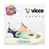 Vicco Rocket Kız Çocuk Ortopedik Işıklı Spor Sandalet Eva Tabanlı Hafif ve Konforlu - Bej
