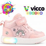 Vicco Şira Işıklı Boğazlı Ortopedik Çocuk Spor Ayakkabı - Pudra