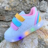 Vicco Sun Kız / Erkek Çocuk Işıklı Sneaker Bebe Patik Filet Günlük Spor Ayakkabı - Beyaz - Pembe