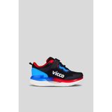 Vicco Yancy Model Hafif Erkek Çocuk Spor Ayakkabı Siyah/Saks Mavi Sneaker