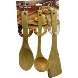 Vice Avm 3PCS AHŞAP BAMBU MUTFAK SERVİS SETİ KAŞIK=27CM - KEPÇE=27CM - SPATULA=32CM GO-53-vice 01633
