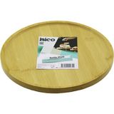 Vice Avm YUVARLAK=24.5CM AYAKLI=4CM KENARLI YÜZEY AHŞAP BAMBU SUNUM TEPSİSİ - MİNİ SOFRA GO-53-vice 01586