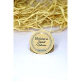 Vice Baskılı Kraft Karton Etiket / Sünnet Etiketi / Doğum Günü -Mevlüt Etiketi 100 Adet (5 Cm) - Kahve