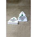 Vice Çam Ağacı Temalı Yeni Yıl Etiketi - Merry Christmas - Yılbaşı Etiketi (5,5 X5,5 Cm) 50 Adet - Beyaz - KARTON