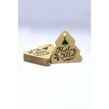 Vice Çam Ağacı Temalı Yeni Yıl Etiketi -Mutlu Yıllar - Kraft Yılbaşı Etiketi (5,5 X5,5cm) 50 Adet- - Kahve - KARTON - 5,5 X 5,5cm