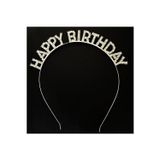 Vice Gümüş Kristal Taşlı Happy Birthday Doğum Günü Tacı İthal Ürün A Kalite 17x16 cm GO-53-vice 04741