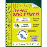 Vice Isim Baskılı Defter Kalem Okul Etiketi ( 198 Adet Deniz Temalı ) - --