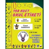 Vice Isim Baskılı Defter Kalem Okul Etiketi ( 198 Adet Five Nights At Freddy's Temalı ) - Beyaz