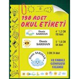 Vice Isim Baskılı Defter Kalem Okul Etiketi ( 198 Adet Gökyüzü Temalı ) - Beyaz - KUŞE