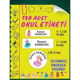 Vice Isim Baskılı Defter Kalem Okul Etiketi ( 198 Adet Prenses Temalı) - --