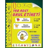 Vice Isim Baskılı Defter Kalem Okul Etiketi ( 198 Adet Sevimli Meyveler Temalı ) - --