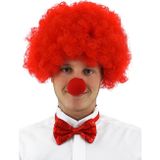 Vice Kırmızı Renk Kıvırcık Afro Bonus Peruk Takma Saç ve Kırmızı Burun Seti GO-53-vice 04888