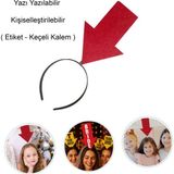 Vice Kişiselleştirilebilir Ok Taç – Üzerine Yazı Yazılabilen Parti Tacı Kırmızı Renk GO-53-vice