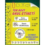 Vice Kisiye Özel Sevimli Koala Temali Etiket ( 198 Adet Defter Kalem Okul Etiketi ) - Beyaz