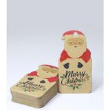 Vice Noel Baba Temalı Yeni Yıl Etiketi- Merry Christmas -Kraft Yılbaşı Etiketi (4 X7,5 Cm) 40 Adet - Kahve - Karton