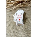 Vice Noel Baba Temalı Yeni Yıl Etiketi - Mutlu Yıllar - Karton Yılbaşı Etiketi (3,5 X 6,5 Cm) 72 Adet