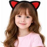 Vice Peluş Kedi Kulak Taç Kırmızı Siyah – Çocuk Parti &amp;amp; Kostüm Tacı GO-53-vice