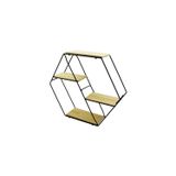 Vice PETEK - 4 KATLI METAL İSKELETLİ - AHŞAP RAFLI DEKORATİF RAF 60 X 14 X 53 Cm GO-53-vice 01287