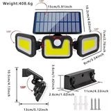 Vice Üçlü Solar Led Projektör – Beyaz Işık – Sensörlü Dış Mekân Aydınlatma GO-53-vice