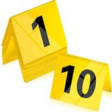 Vicenpal 10 Adet Kanıt İşaretleyicileri Dedektif Sahne İşaretleyicileri Dekorasyon Numarası Kimlik Çadırları İpucu Oyunu Cinayet Teması Cadılar Bayramı Parti Malzemeleri, Sarı