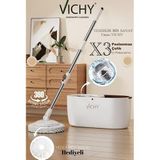VICHY 360° Döner Mop Temizlik Seti VCH-6675 Kolay Sıkma Kova