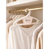 Vichy 5’li Kaymaz Askı 41,8 cm – Krem Renk Çok Amaçlı Elbise & Pantolon Askısı VCH-7019 - Bej