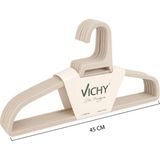 Vichy 5’li Kaymaz Yüzeyli Askı 45 cm – Bej Renk Elbise & Ceket Askısı VCH-7025 - Beyaz