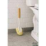 Vichy Çok Amaçlı Ahşap Saplı Yüzey Banyo Bulaşık Fırçası Pratik Ve Dayanıklı Temizlik Vch-6610 Beyaz