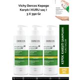 Vichy Dercos 3x390 ml Kuru Saçlar için Kepek Karşıtı Şampuan