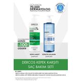Vichy Dercos Normal/Yağlı Saçlar İçin Saç Bakım Seti: Kepek Karşıtı Şampuan& Mineral Soft Bakım Şampuan